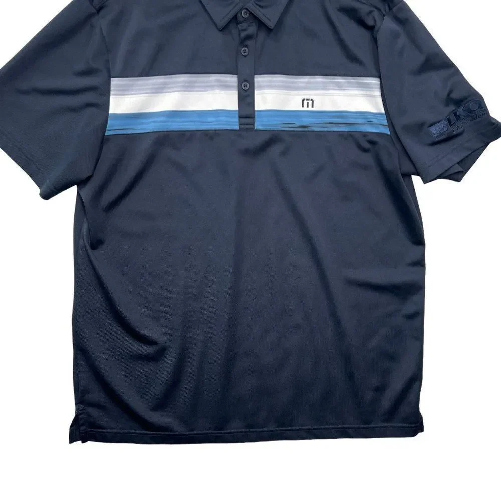Travis Mathew Golf Polo Men's‎ XL Blue LKQ Corporation Embroidered Shirt